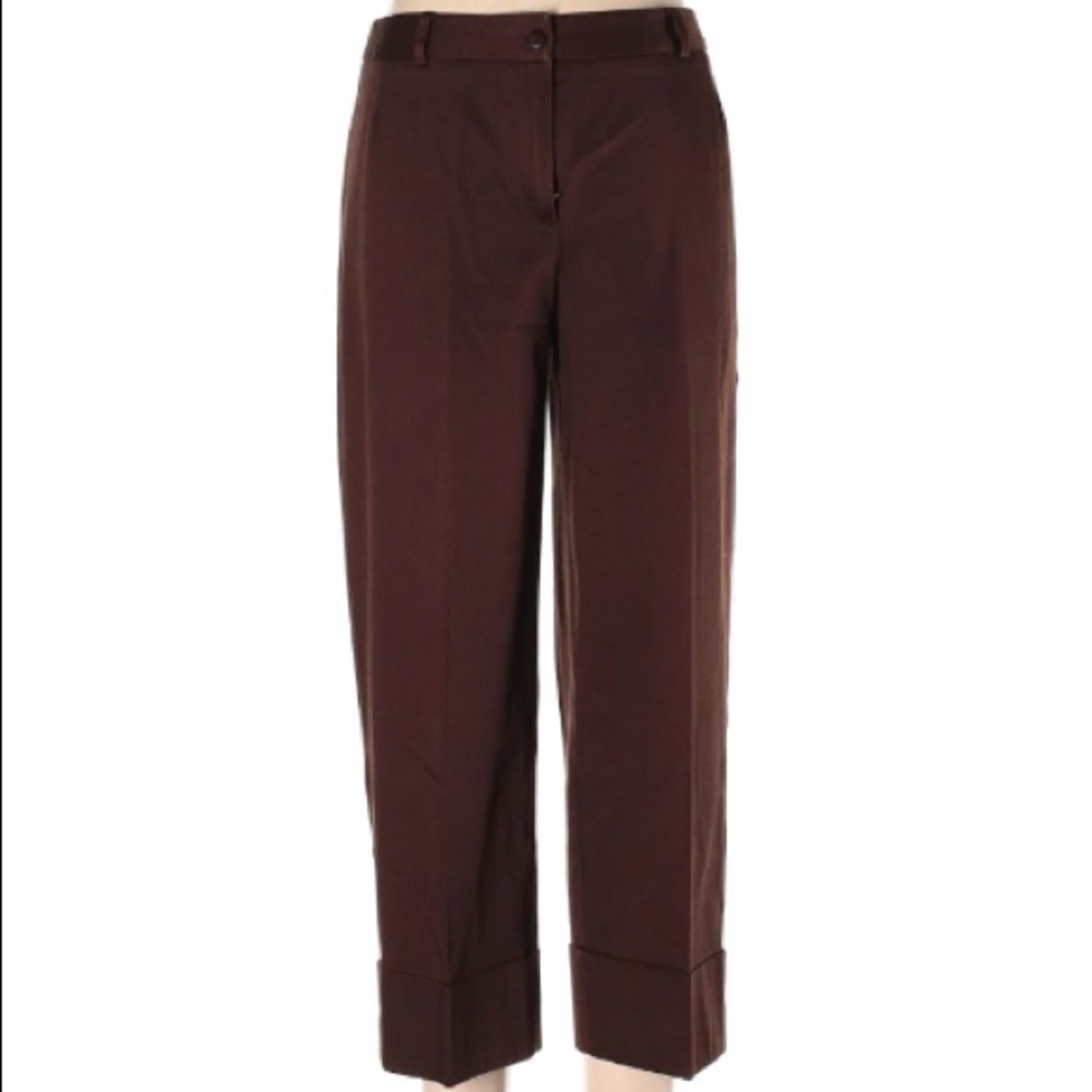 Harve Bernard Brown Cuffed Bottom Pants sz 10